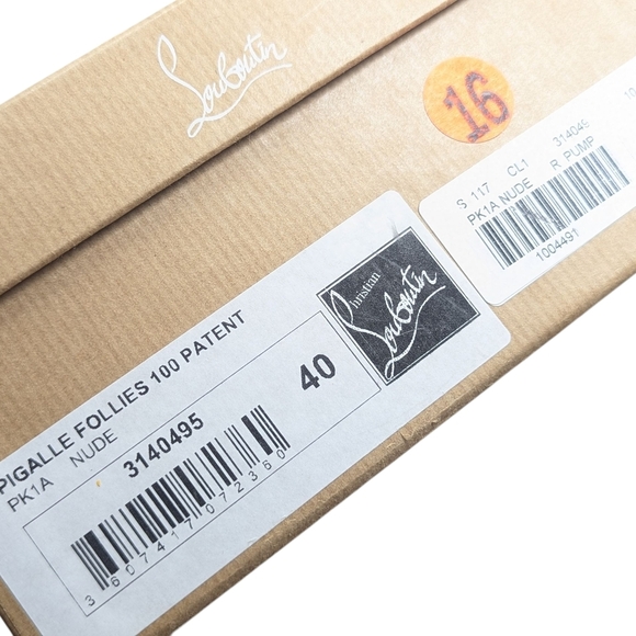 Christian Louboutin Nude Pigalle Follies 100 Patent Leather Pointed Pump Heel 40 - Picture 8 of 16